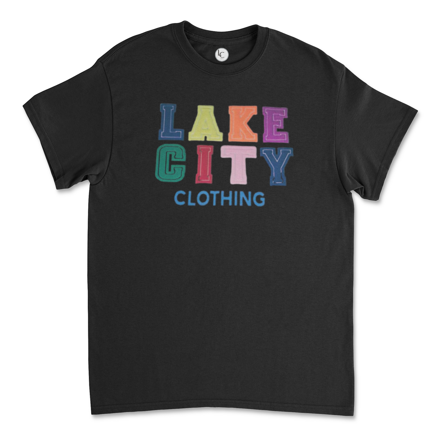 Lake City Puff Print Varsity Tee – Multi-Color Edition